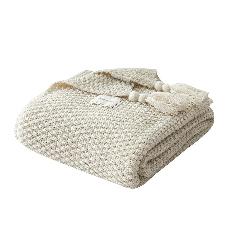 Nordic Knitted Blanket SofaGuards Cream Medium (130 x 170cm) 