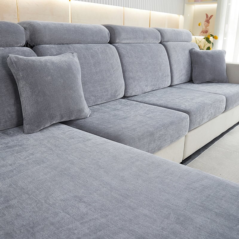 Sectional Sofa Cover | Chenille SofaGuards Seat Cover (x1) Smoke 