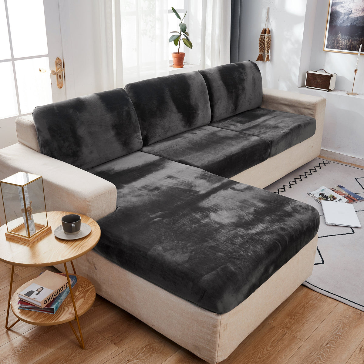 Sectional Sofa Cover Velvet (Special Sizes) SofaGuards