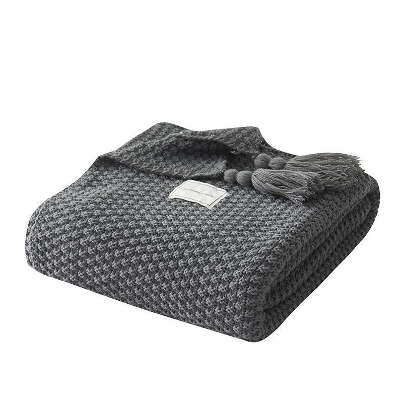 Nordic Knitted Blanket SofaGuards Slate Small (110 x 150cm) 