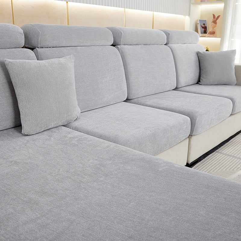Sectional Sofa Cover | Chenille SofaGuards Seat Cover (x1) Ash 