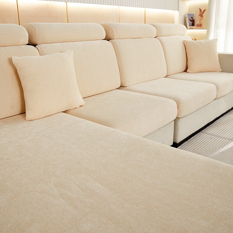 Sectional Sofa Cover | Chenille SofaGuards Seat Cover (x1) Ivory 
