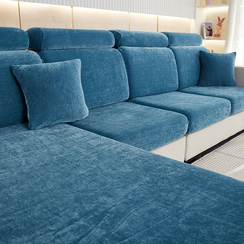 Sectional Sofa Cover | Chenille SofaGuards Seat Cover (x1) Navy 