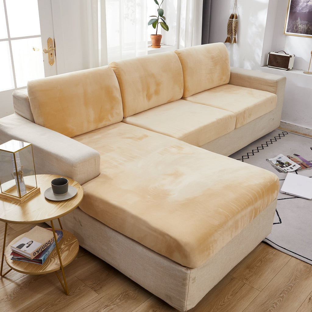 Sectional Sofa Cover | Velvet (Special Sizes) SofaGuards Size 1 Ivory 