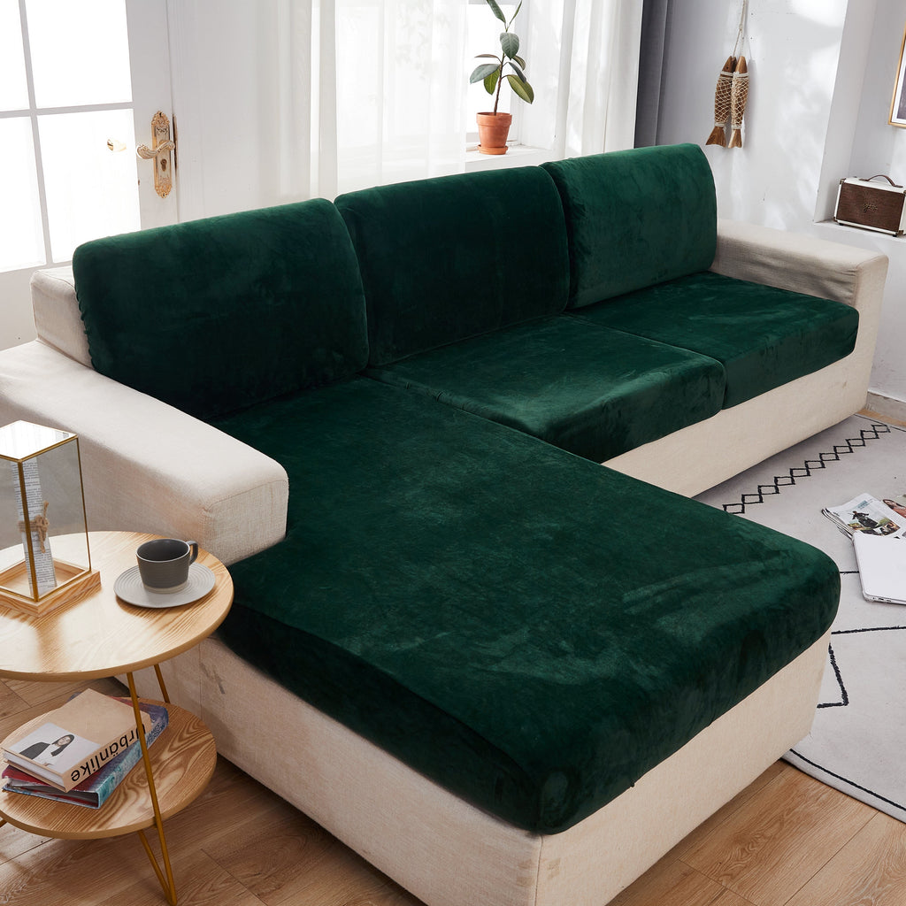 Sectional Sofa Cover | Velvet (Special Sizes) SofaGuards Size 1 Vine 