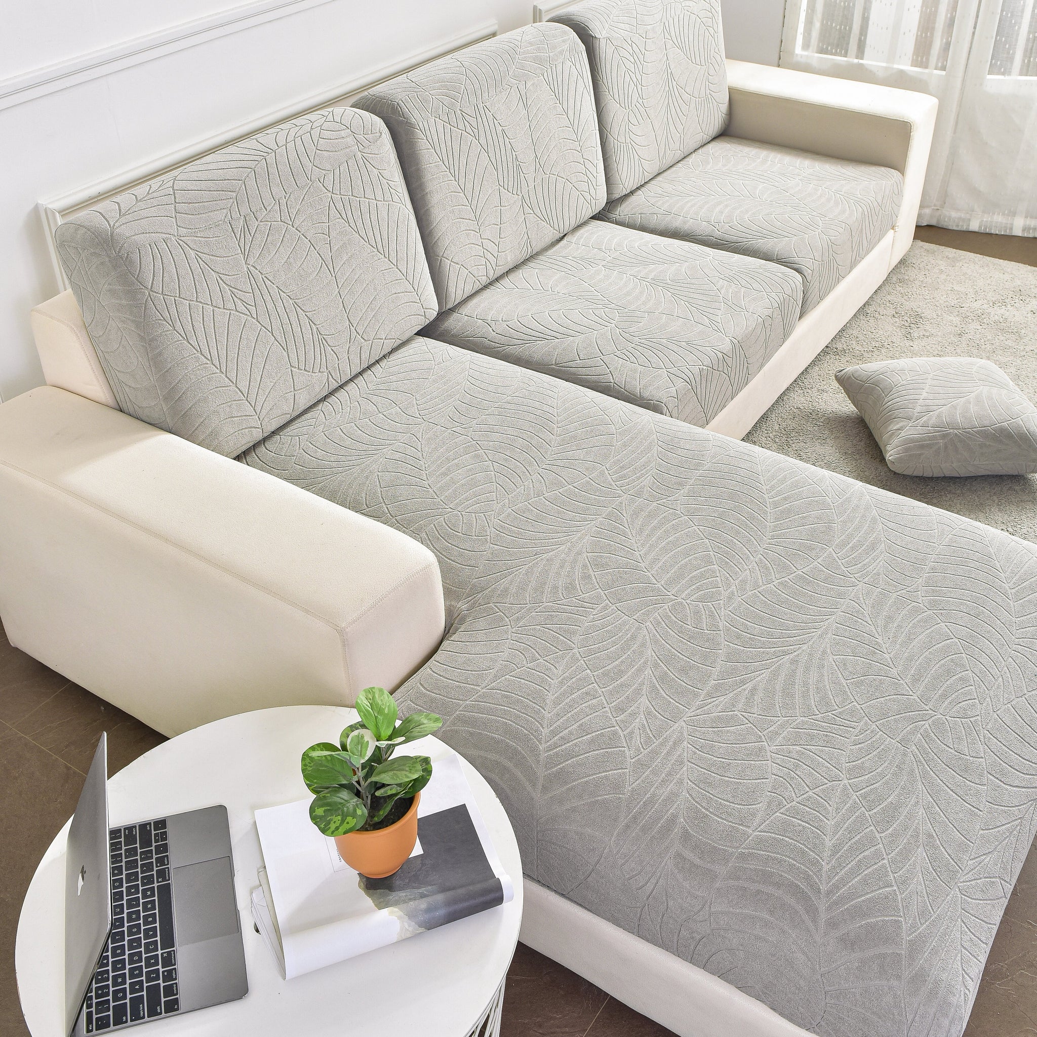 Sectional Sofa Cover Water Resistant Leaf SofaGuards