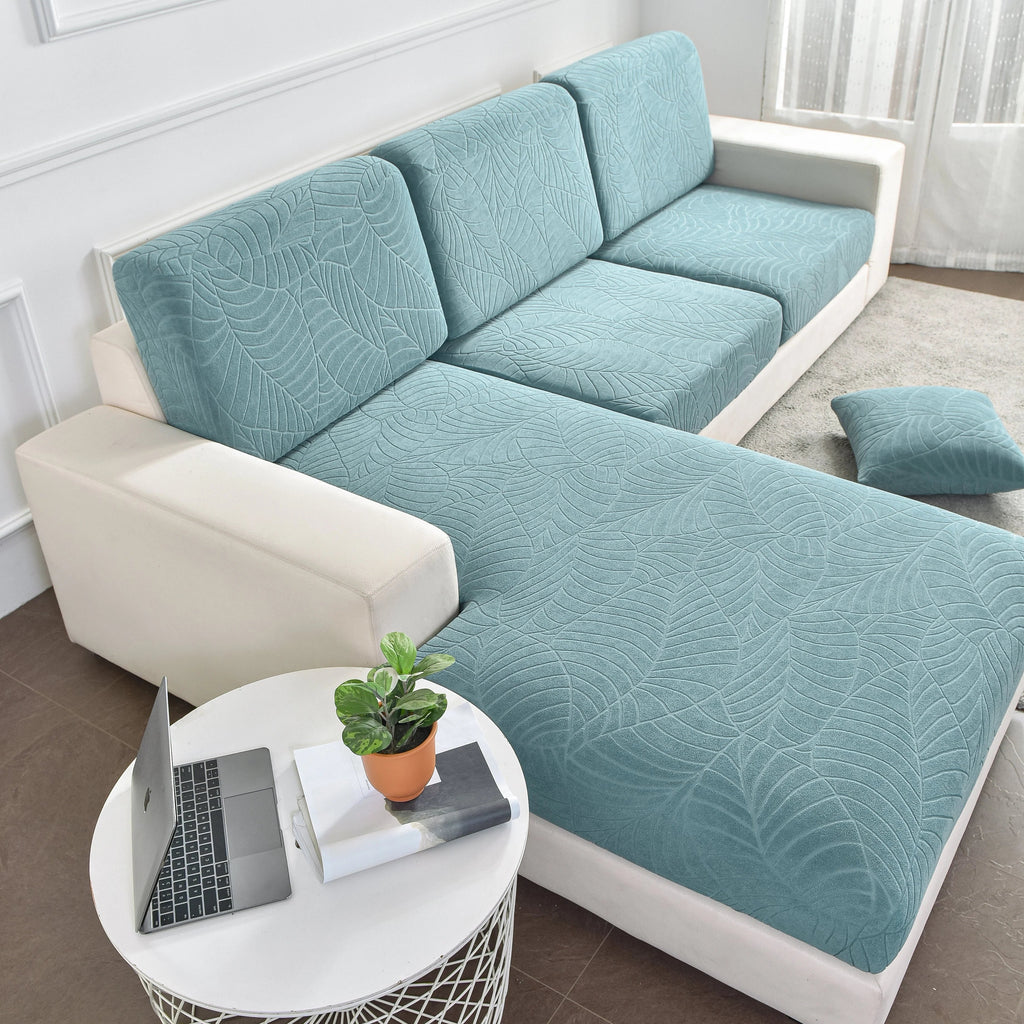 Sectional Sofa Cover (Water-Resistant) | Leaf (Special Sizes) SofaGuards Size 1 Aqua 