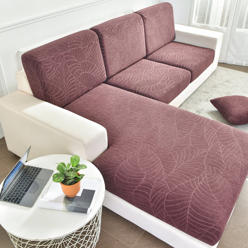 Sectional Sofa Cover (Water-Resistant) | Leaf (Special Sizes) SofaGuards Size 1 Hazelnut 